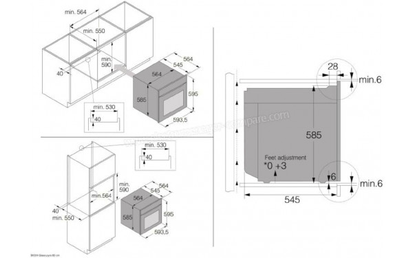 ASKO OTP56BGH - Dimensions