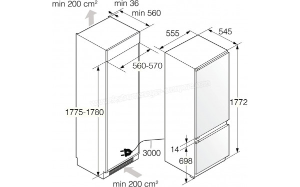 ASKO RFN31831EI - Dimensions