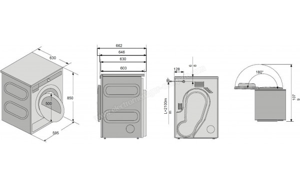 ASKO T108HBW - Dimensions