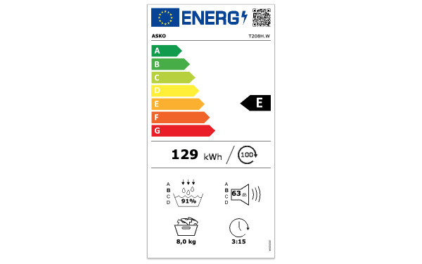 ASKO T208H.W - &Eacute;tiquette &eacute;nergie v2