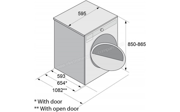 ASKO T209H.W - Dimensions