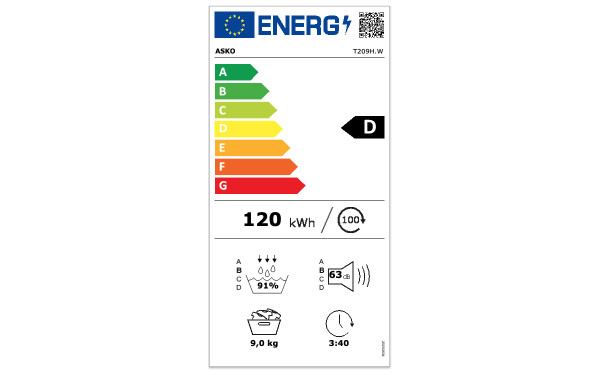 ASKO T209H.W - &Eacute;tiquette &eacute;nergie v2