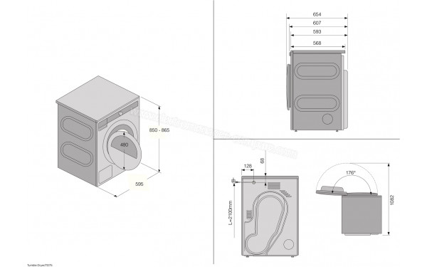 ASKO T409HS.W - Dimensions