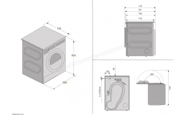 ASKO T511HRXLW - Dimensions