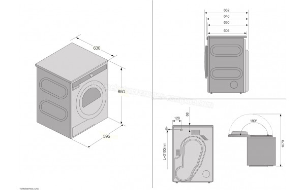 ASKO T709HUG - Dimensions
