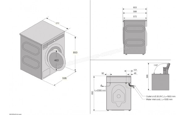 ASKO W1084BW - Dimensions