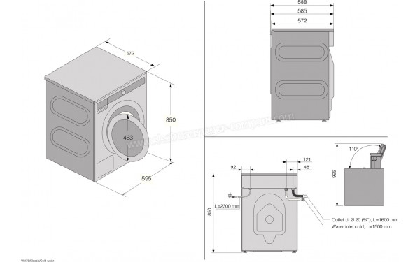 ASKO W1094W - Dimensions