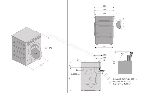 ASKO W2096R.W - Dimensions