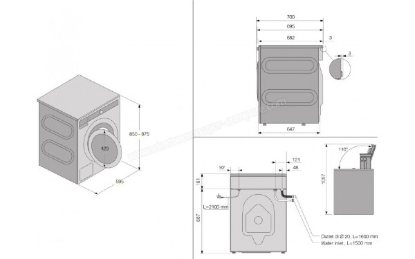 ASKO W2114C.W/1 - Dimensions