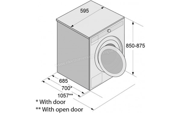 ASKO W6124X.W/2 - Dimensions