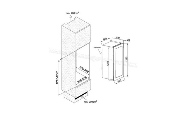 AVINTAGE ACI-AVI470E - Dimensions