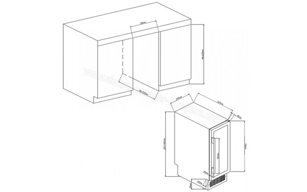 AVINTAGE AVU23SX - Sch&eacute;ma d'encastrement (cr&eacute;dit : Darty)