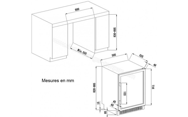 AVINTAGE AVU52SX - Sch&eacute;ma d'encastrement