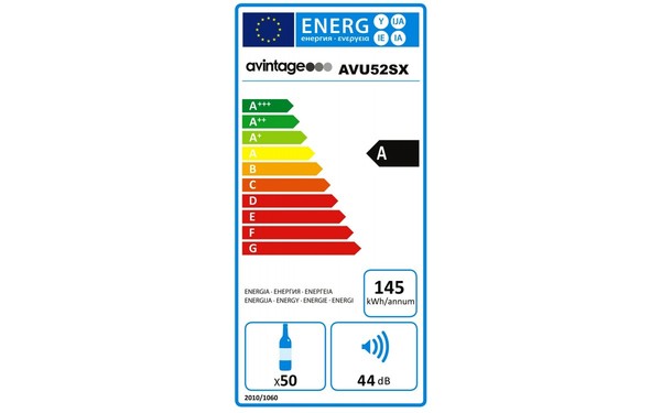 AVINTAGE AVU52SX - &Eacute;tiquette &eacute;nergie