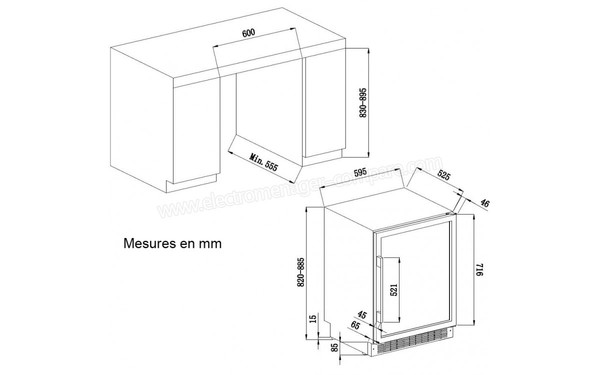 AVINTAGE AVU54SXDZA - Sch&eacute;ma d'encastrement