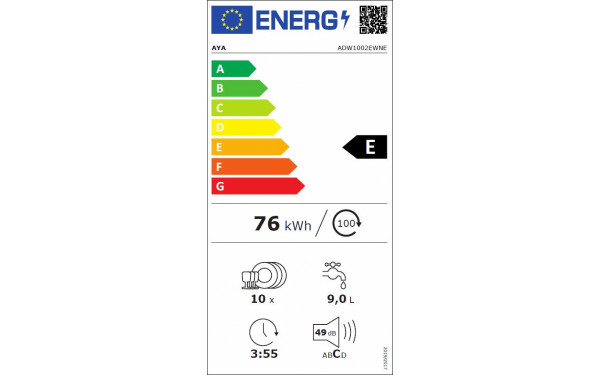 AYA ADW1002EWNE - &Eacute;tiquette &eacute;nergie v2