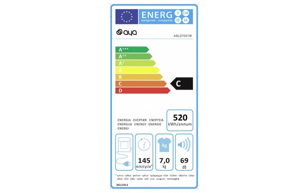 AYA ASLD7001W - &Eacute;tiquette &eacute;nergie