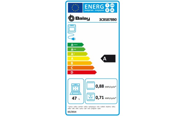 BALAY 3CB5878B0 - &Eacute;tiquette &eacute;nergie