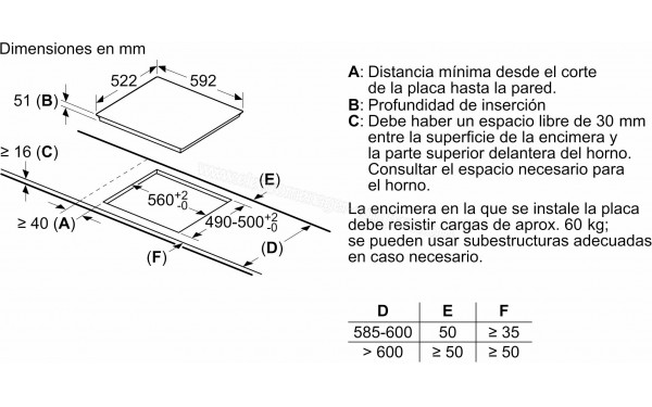 BALAY 3EB961LR - Dimensions