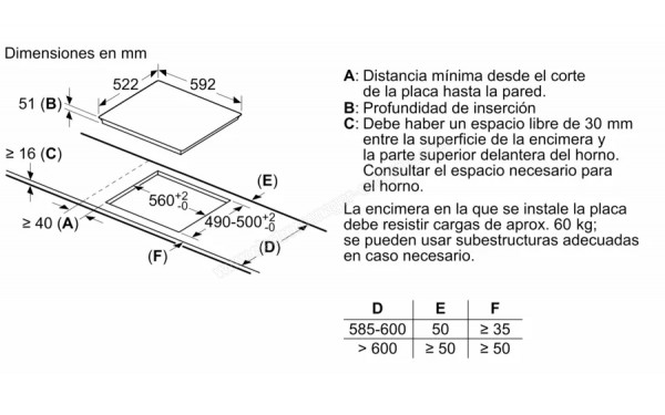 BALAY 3EB963FR - Dimensions