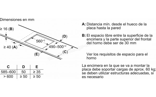 BALAY 3EB968LH - Dimensions