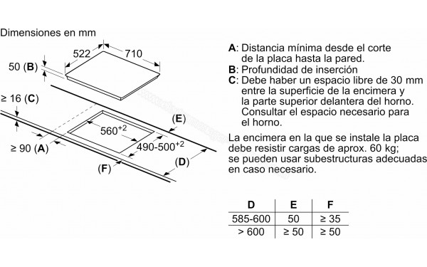 BALAY 3EB977LV - Dimensions