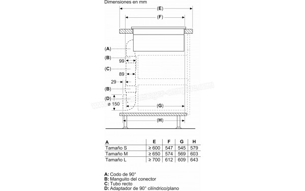 BALAY 3EBC983ER - Dimensions