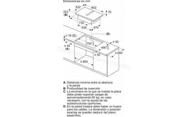 BALAY 3EBC983ER - Dimensions