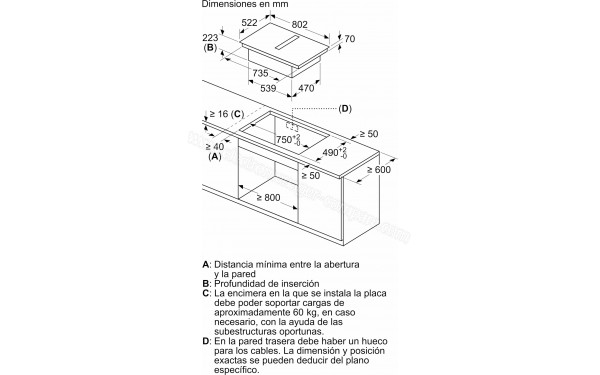 BALAY 3EBC989LU - Dimensions