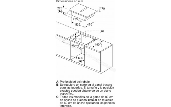 BALAY 3EBC989LU - Dimensions