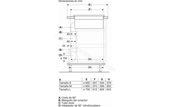 BALAY 3EBC989MH - Dimensions