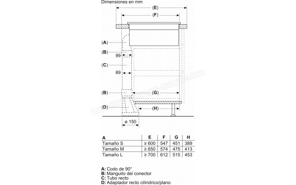 BALAY 3EBC989MH - Dimensions