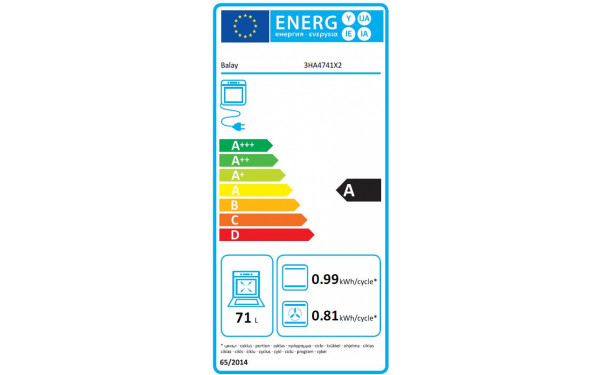 BALAY 3HA4741X2 - &Eacute;tiquette &eacute;nergie