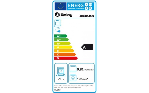BALAY 3HB1000B0 - &Eacute;tiquette &eacute;nergie