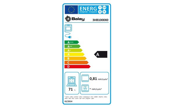 BALAY 3HB1000X0 - &Eacute;tiquette &eacute;nergie