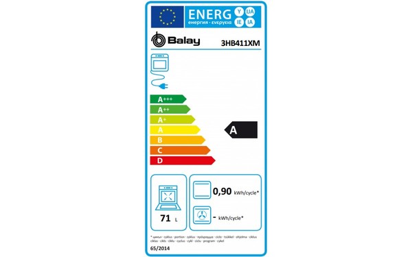 BALAY 3HB411XM - &Eacute;tiquette &eacute;nergie
