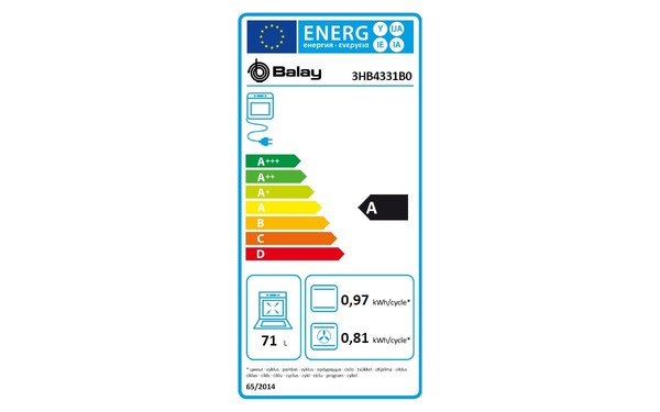 BALAY 3HB4331B0 - &Eacute;tiquette &eacute;nergie
