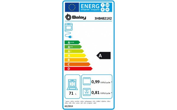 BALAY 3HB4821X2 - &Eacute;tiquette &eacute;nergie