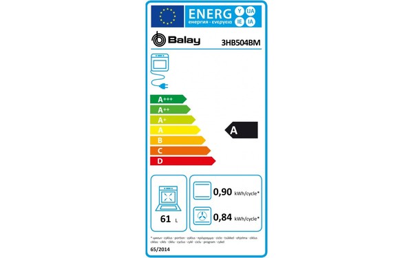 BALAY 3HB504BM - &Eacute;tiquette &eacute;nergie