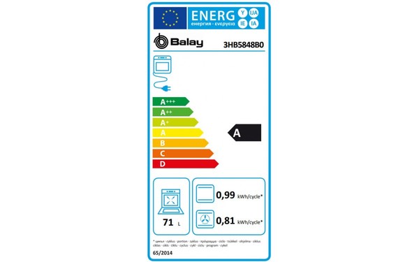 BALAY 3HB5848B0 - &Eacute;tiquette &eacute;nergie