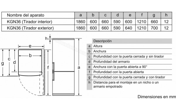 BALAY 3KFC664XI - Dimensions