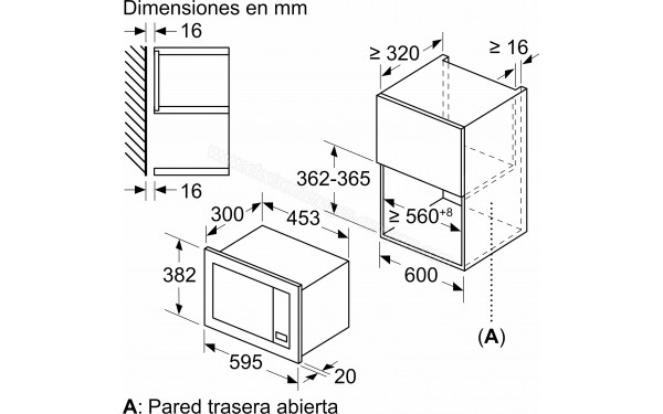 BALAY 3WMX1918 - Dimensions