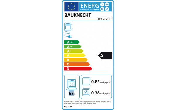 BAUKNECHT ELCK 7253 PT - &Eacute;tiquette &eacute;nergie