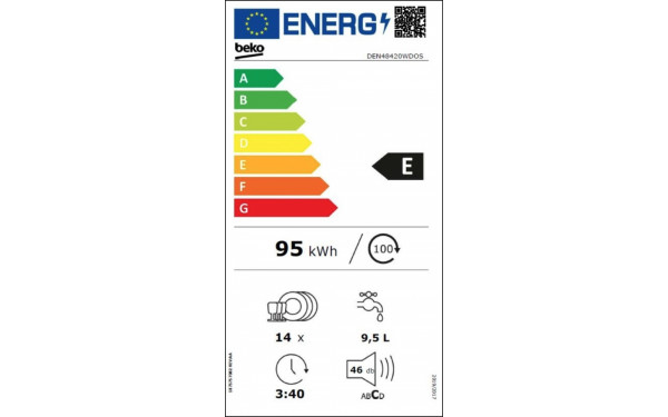 BEKO DEN48420WDOS - &Eacute;tiquette &eacute;nergie v2