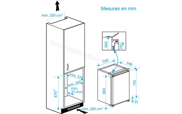 BEKO B1902HCA - Sch&eacute;ma d'encastrement