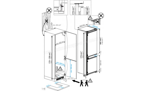 BEKO B3BCNA294HS - Dimensions
