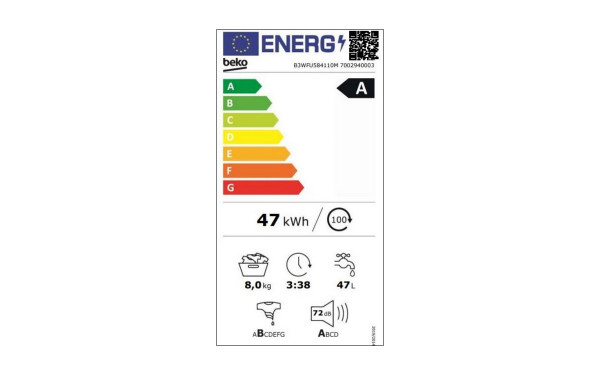 BEKO B3WFU584110M - &Eacute;tiquette &eacute;nergie v2