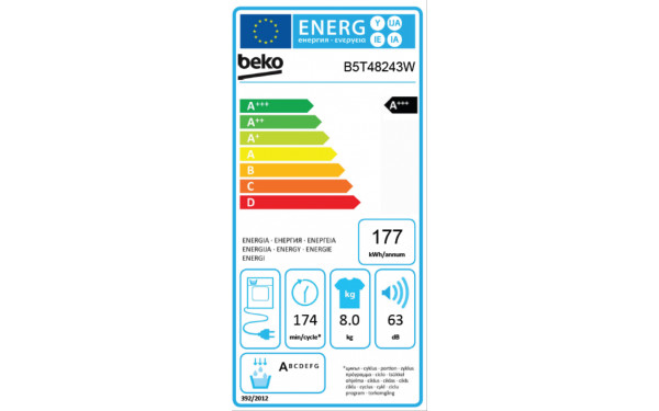 BEKO B5T48243W - &Eacute;tiquette &eacute;nergie