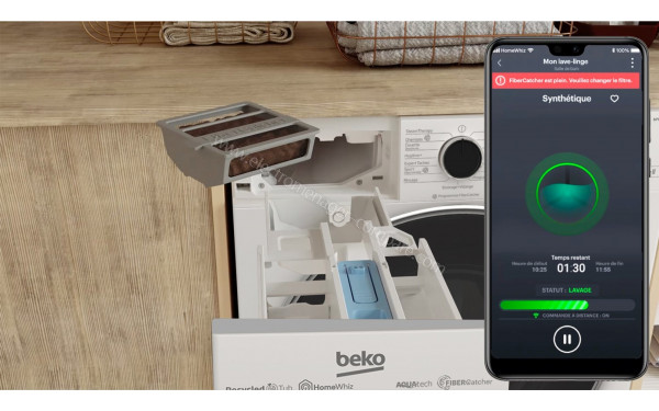 BEKO B5WFT59419W - Application HomeWhiz (T&eacute;l&eacute;phone non fourni)