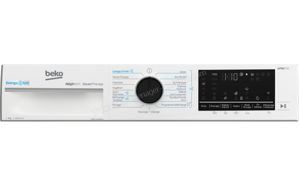 BEKO B7WFT394081W - Panneau de commandes